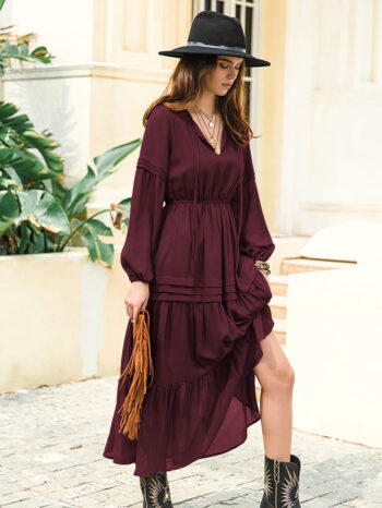 Vestido Aitana borgoña - Imagen 4