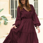 Vestido Aitana borgoña