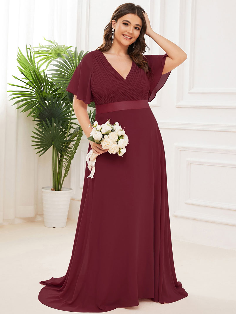 Vestido-elena-rojo-1 Vestido elegante Elena borgoña - Imagen 1
