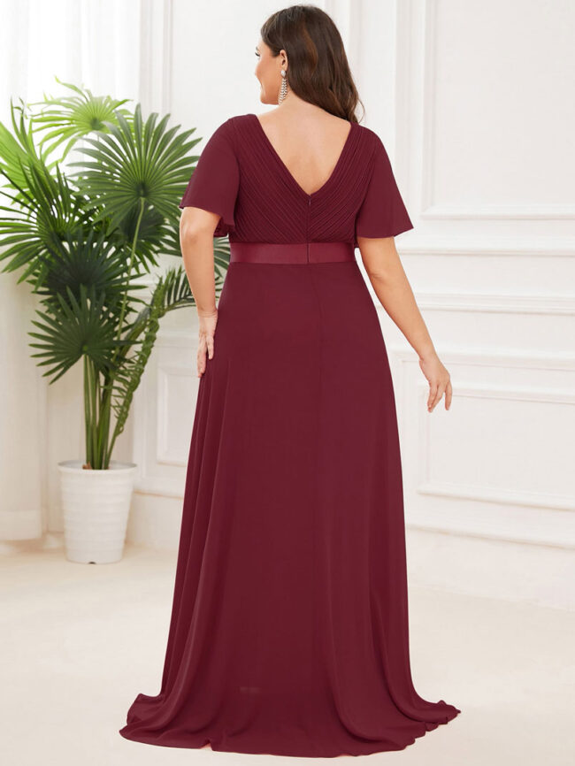 Vestido elegante Elena borgoña - Imagen 4