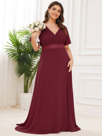 Vestido elegante Elena borgoña - Imagen 2