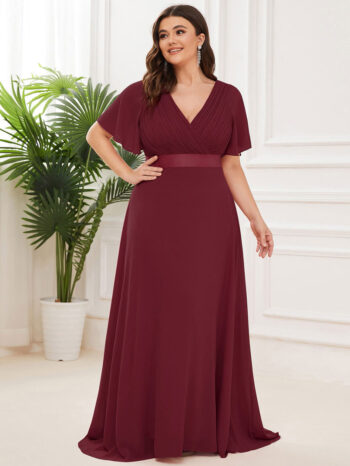 Vestido elegante Elena borgoña - Imagen 3