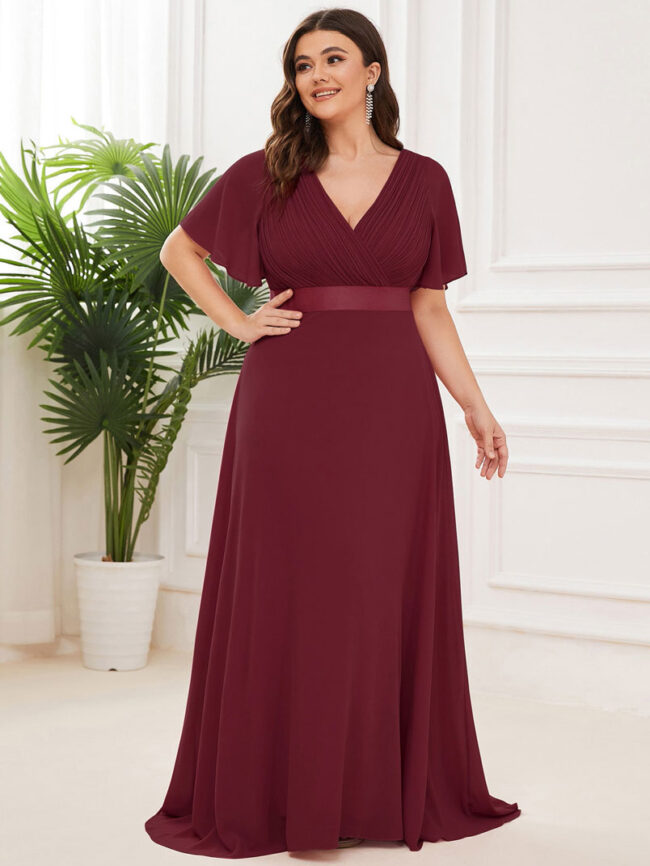 Vestido elegante Elena borgoña - Imagen 3