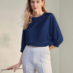 Blusa satin azul