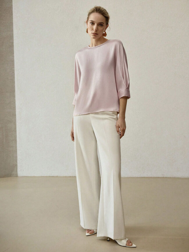Blusa satin rosa - Imagen 3