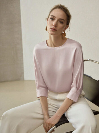Blusa satin rosa - Imagen 2