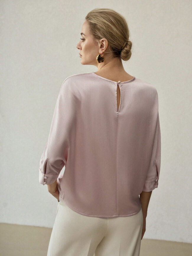 Blusa satin rosa - Imagen 4