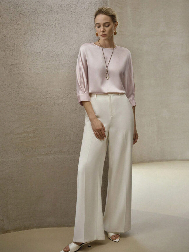 Blusa satin rosa - Imagen 5