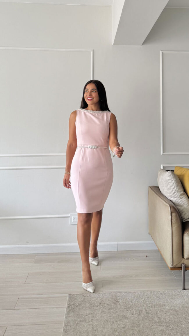 Vestido Luana con estrás Rosa - Imagen 2