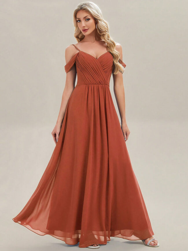 Vestido elegante Antonella Naranja - Imagen 6