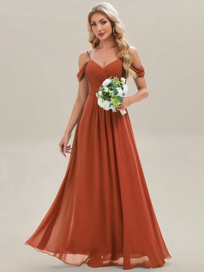 Vestido elegante Antonella Naranja - Imagen 2