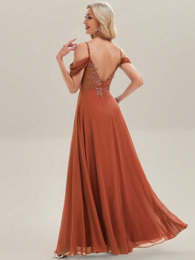 Vestido elegante Antonella Naranja - Imagen 5