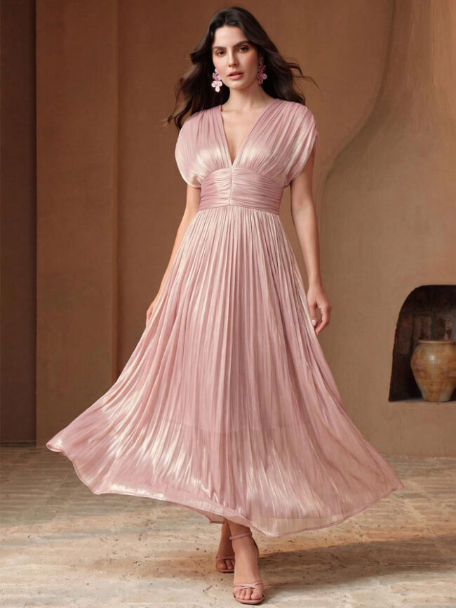 Vestido elegante Helena rosa - Imagen 2