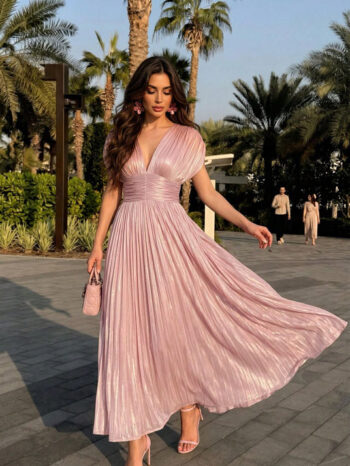 Vestido elegante Helena rosa - Imagen 4