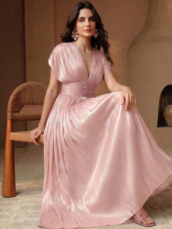 Vestido elegante Helena rosa - Imagen 5