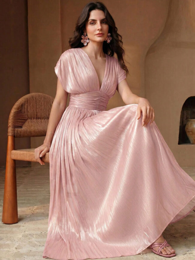 Vestido elegante Helena rosa - Imagen 5
