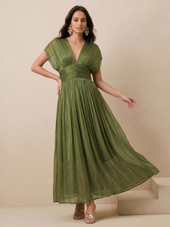 Vestido elegante Helena verde - Imagen 3