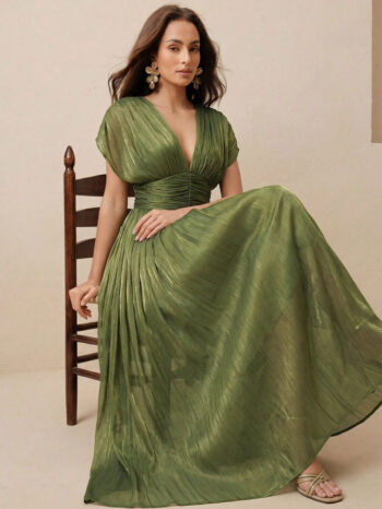 Vestido elegante Helena verde - Imagen 2
