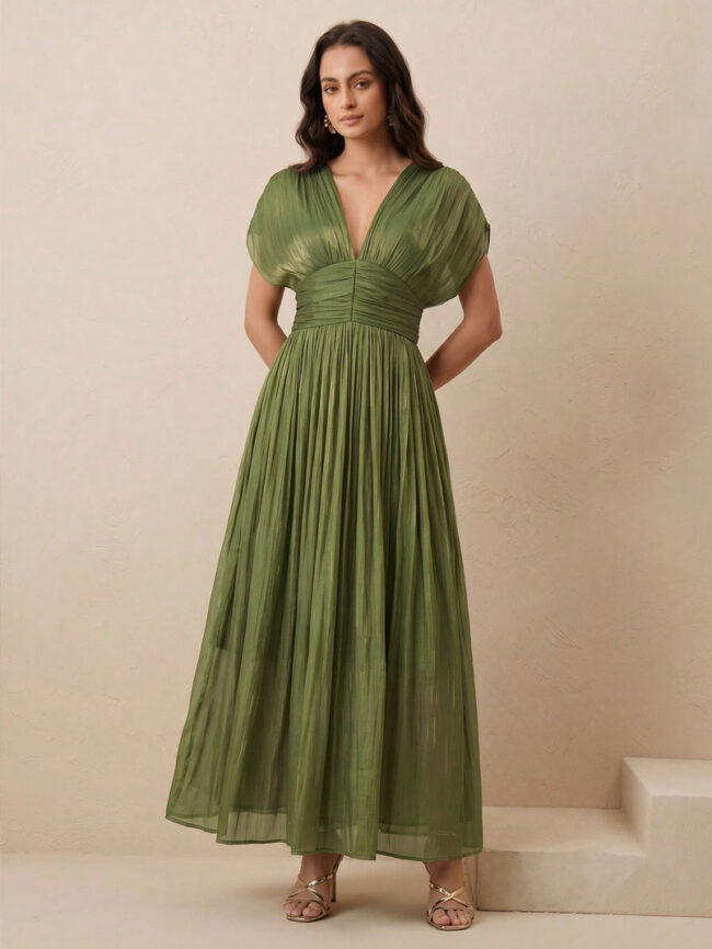 Vestido elegante Helena verde - Imagen 6