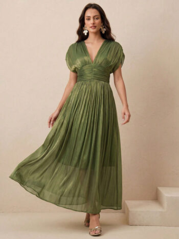 Vestido elegante Helena verde - Imagen 5