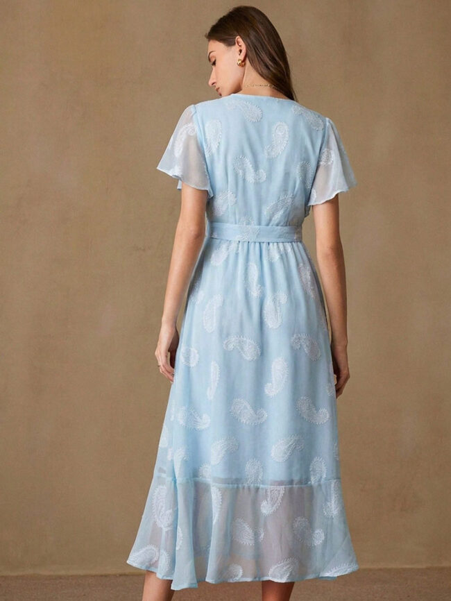 Vestido Celeste de Gasa - Imagen 3