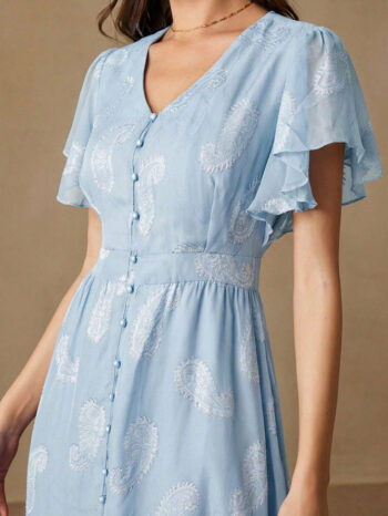 Vestido Celeste de Gasa - Imagen 5